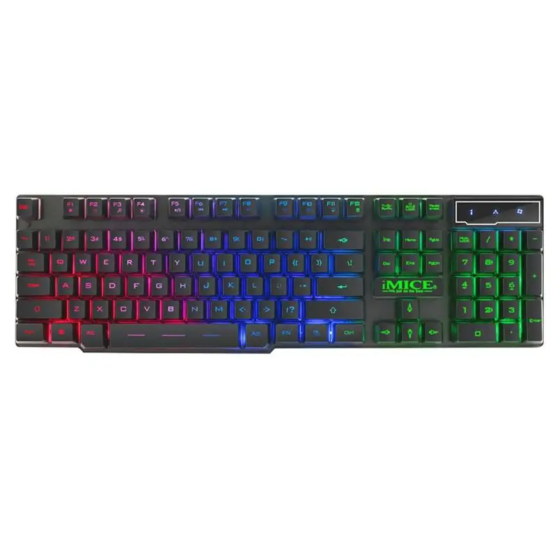 IMICE AK-600 104 клавиш USB игровая клавиатура Проводная Подсветка эргономичная клавиатура с 12 мультимедийными клавишами для компьютер ноутбук ПК