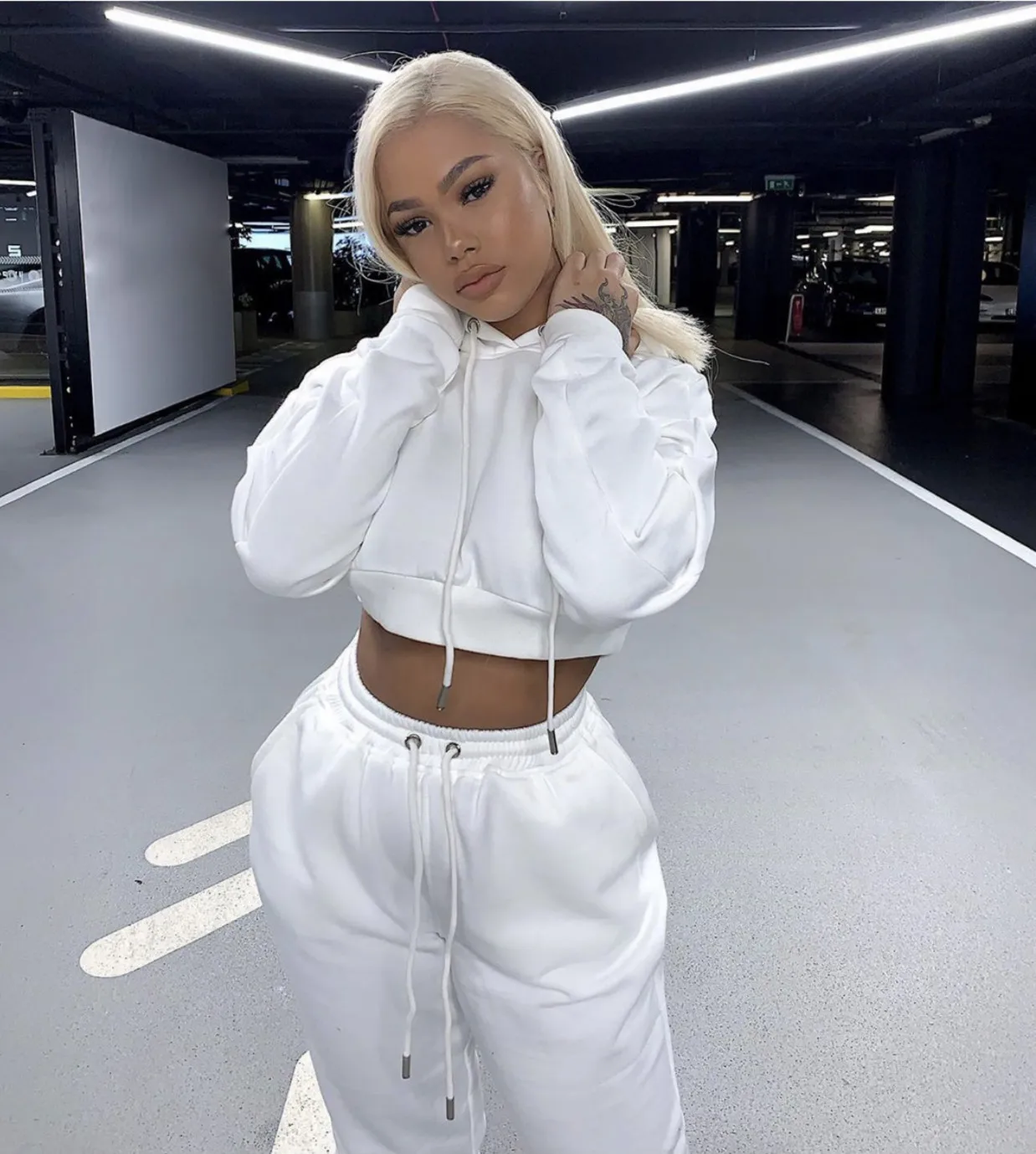 white pant suit set Autumn Winter Women's tracksuit Solid Hoodie Sweatshirt Two Piece Woman Set Crop Top and Pants Sport Jogger Suit Female Clothing dressy pant suits