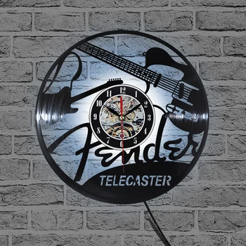 

New Modern Design Guitar Wall Clock 1 Piece Vinyl Record Wall Clock Relogio De Parede Art Silent Unique Decorative Clock Gift