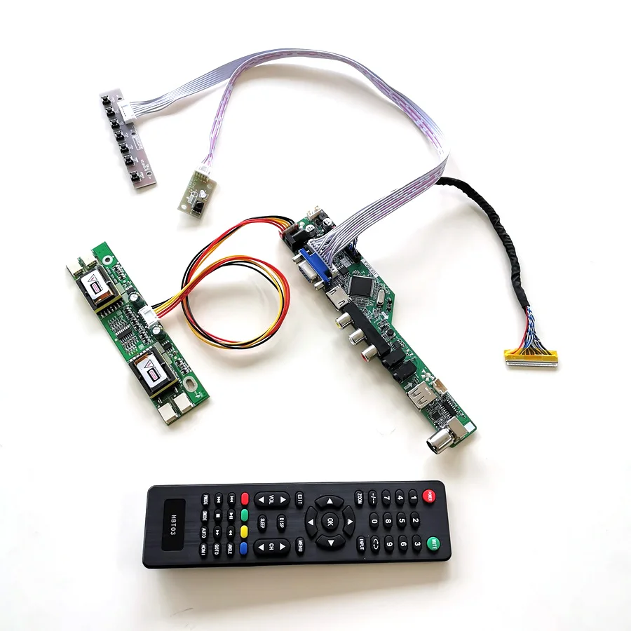 LVDS ЖК-дисплей панель VGA AV USB RF пульт дистанционного управления + инвертор