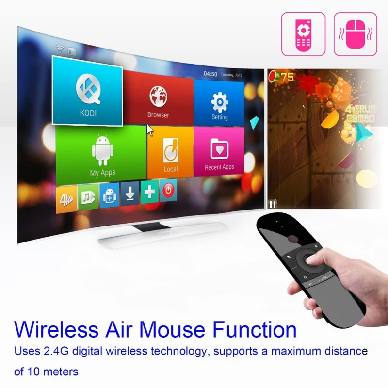 Мини Беспроводная мышь клавиатура IR Learning 2,4G с USB Приемником для Smart tv Box