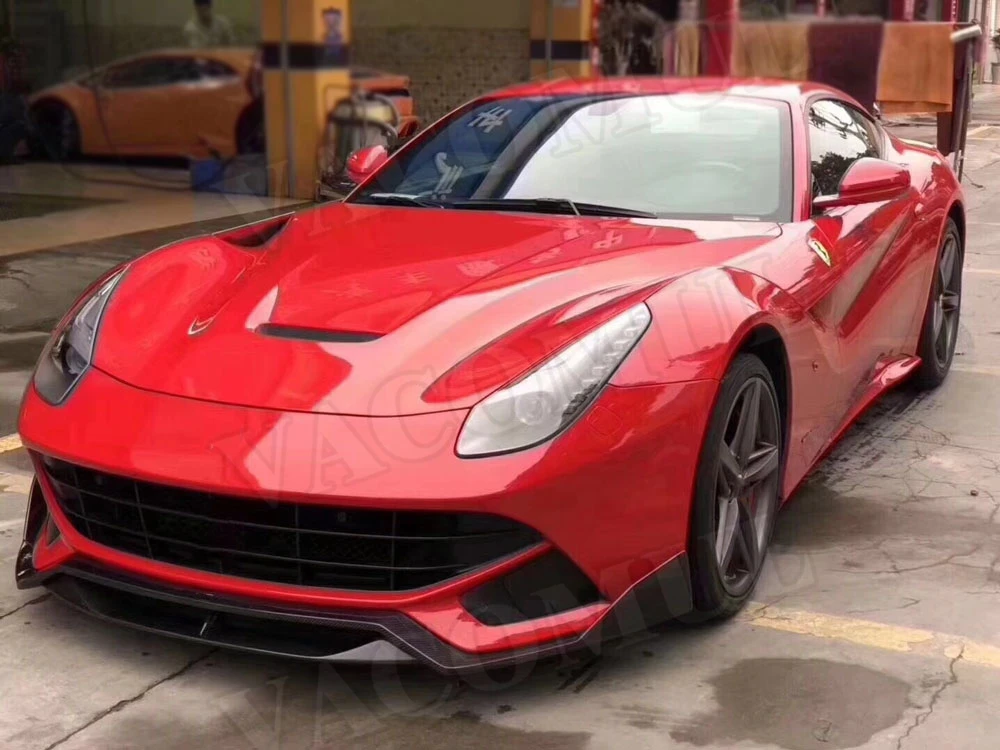 Карбоновый передний бампер спойлер чехол для Ferrari F12 Berlinetta 2013- FRP голова подбородок Лопата протектор автомобильный Стайлинг