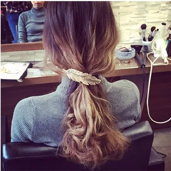 

HOT Alloy Feather Hairpin Tree Leaves Side Hair Clip Women Vintage Hairgrip Antique Spring Ponytail Jewelry Hair Accessories