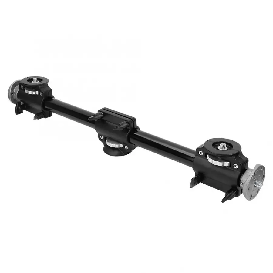 3/8 Inch Screw Four Head Mount Cross Arm Extension Rod Frame Tripod Horizontal Bar Bracket New