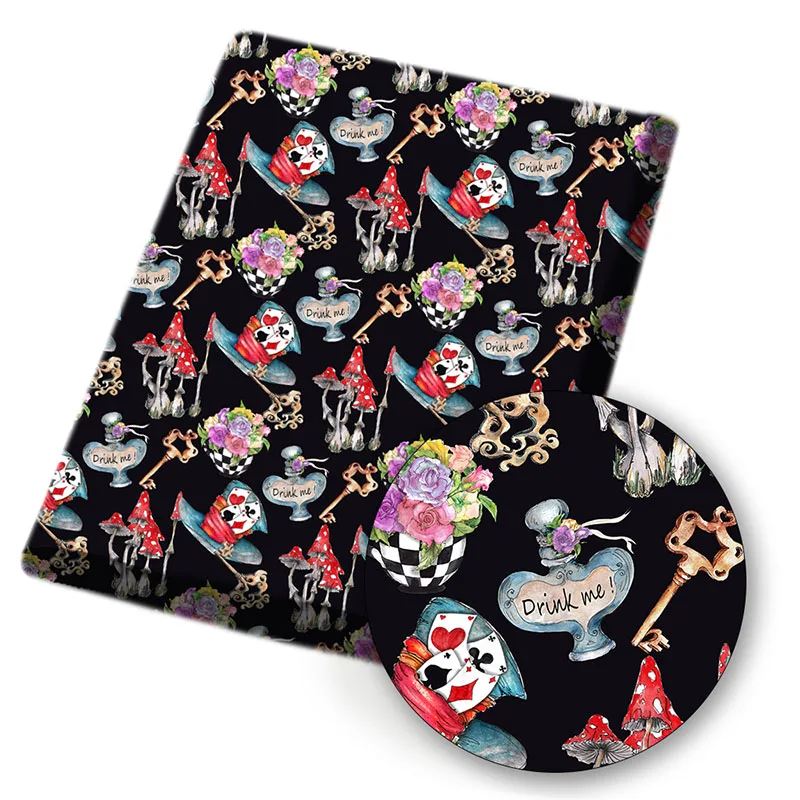 

Polyester Cotton Fabric key Poker Printed Cloth Sheet DIY Dress Supplies Home Textile Patchwork Handmade Bags 45*150cm 1pc