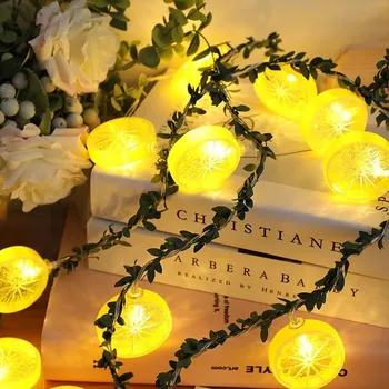 

1m/2m Led Lemon String Light Battery Operated Flashinglamp For Indoor Wedding Party Christmas Tree Bedroom Decoration Warm White