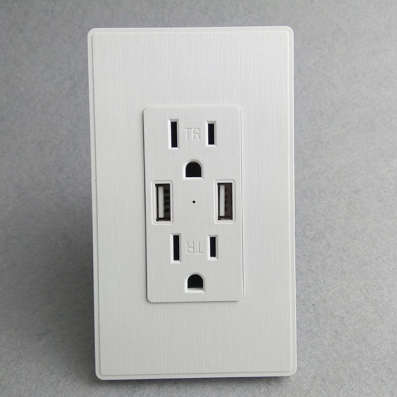 Горячий двойной удлинитель с USB настенная розетка питания розетка с USB штепсельная вилка DC 5V 2.4A 1 вилка США