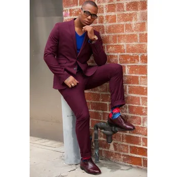 

Custom Made New Men's 2 Piece Slim Fit Wedding Groom Tuxedos Groomsman Best Man Party Groom Suits Men Suits (Jacket+Pants) W335T