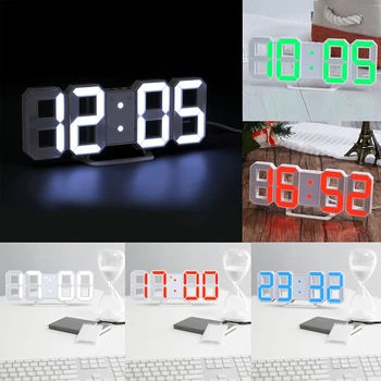 

3D LED Wall Clock Modern Digital Wall Table Clock Watch Desktop Alarm Clock Nightlight Wall Clock For Home Living Room