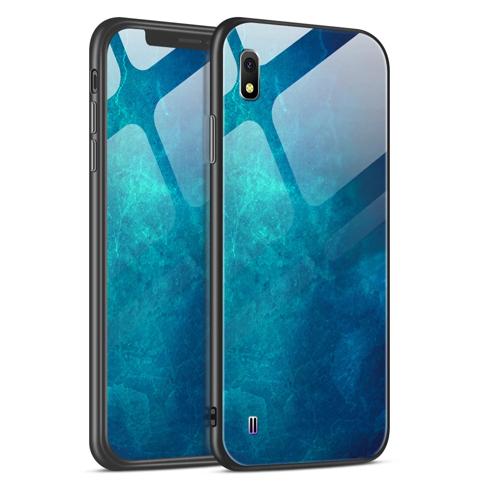 Для samsung Galaxy A10 A30 A20 A40 A50 модный защитный чехол из ТПУ для samsung A105F A305F A405F A505F жесткий чехол из закаленного стекла - Цвет: W120