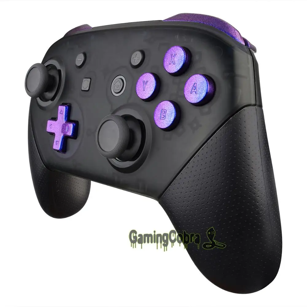 Фиолетовый Синий Хамелеон глянцевый ремонт ABXY D-pad ZR ZL L R ключи полный набор кнопок w/инструменты для nintendo Switch Pro контроллер