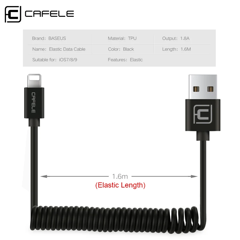 USB Charging Cable for iPhone XS MAX XR X 8 7 Plus Data Sync Cable for iPhone Flexible Spring Cable