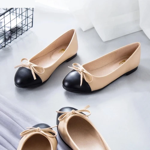 TIMETANGBig Size42Ballet 플랫 슈즈 여성용 슬립온 소프트 발레리나 작업화, 블랙 베이지 캐주얼 슈즈 2