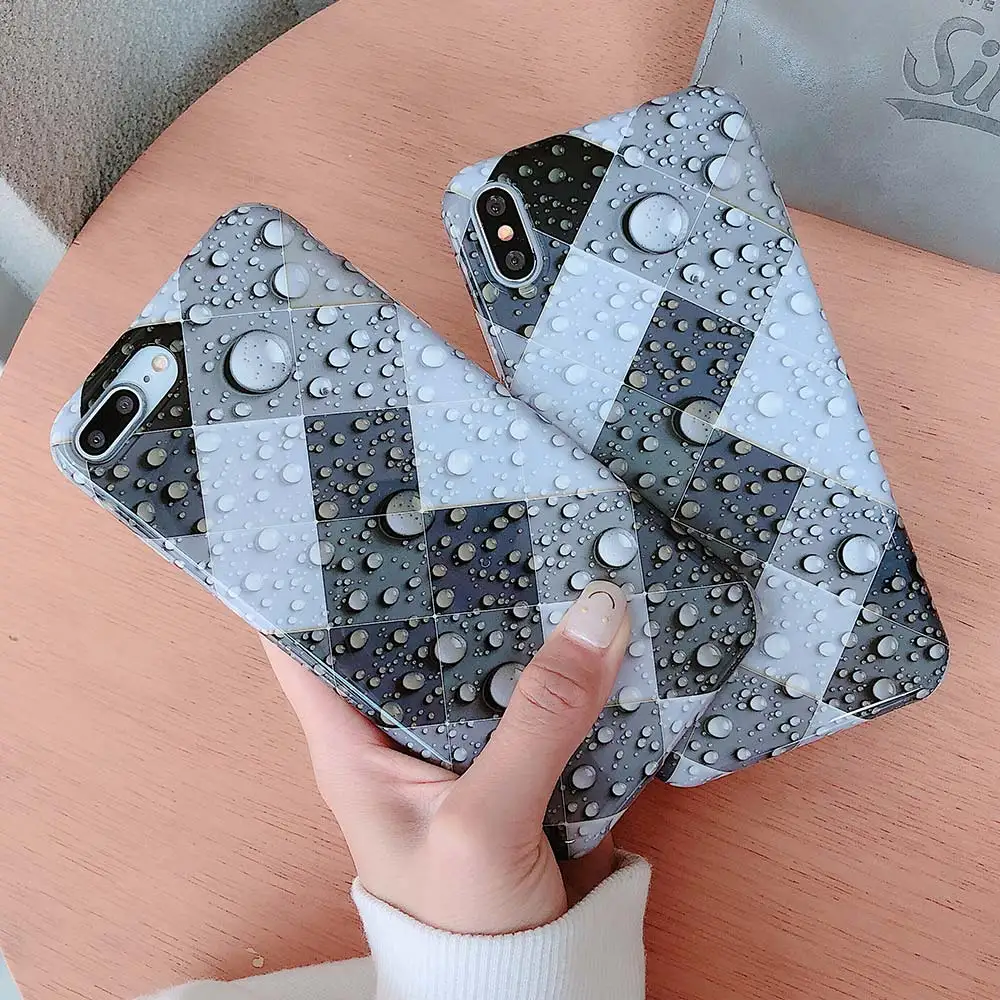 KISSCASE ударопрочный чехол для iPhone XR 7 XS MAX 8 Plus клетчатый мраморный футляр телефона