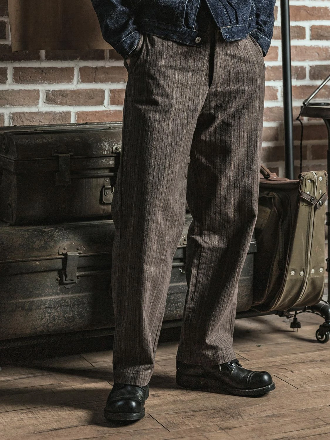 Bretelle Uomo Vintage Y-Back In Pelle Regolabili - Bronson, Colore Kaki - Foto 2