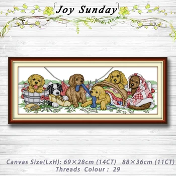 

Six puppies dogs animal painting dmc 14CT 11CT counted cross stitch kits embroidery set Needlework Set chinese cross stitch