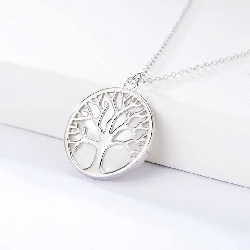 

Silvology Sterling 925 Silver Shell Life Tree Necklace for Women Round High Quality Pendant Necklace Best Friend Jewelry Gift