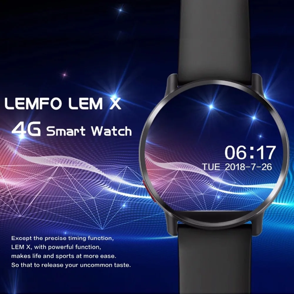 LEMFO LEM X 4G Смарт-часы Android 7,1 С Камерой 8 Мп, gps, экран 2,03 дюйма, батарея 900 мАч, спортивный деловой ремешок для мужчин