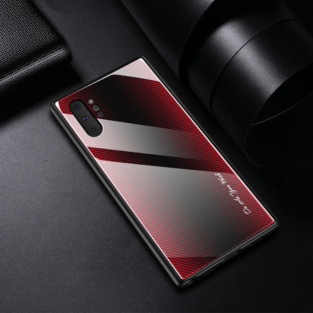 QUZONG градиент закаленное Стекло чехол для samsung Galaxy Note 10 9 8 S10 S9 S8 плюс A10 A20 A30 A50 A70 A80 A90 мягкая рамка Крышка