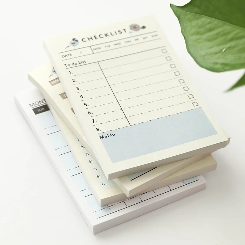 60Sheets Creative Desktop Plan Book Notepad Sticky Note Tearable Notes Book Schedule Note Paper