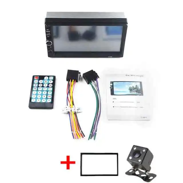 2 DIN In Dash Car Radio Stereo Remote Control Digital Bluetooth Audio Music Stereo Car Radio Mp5 multimedia Player USB/SD/AUX-IN - Цвет: frame and camera