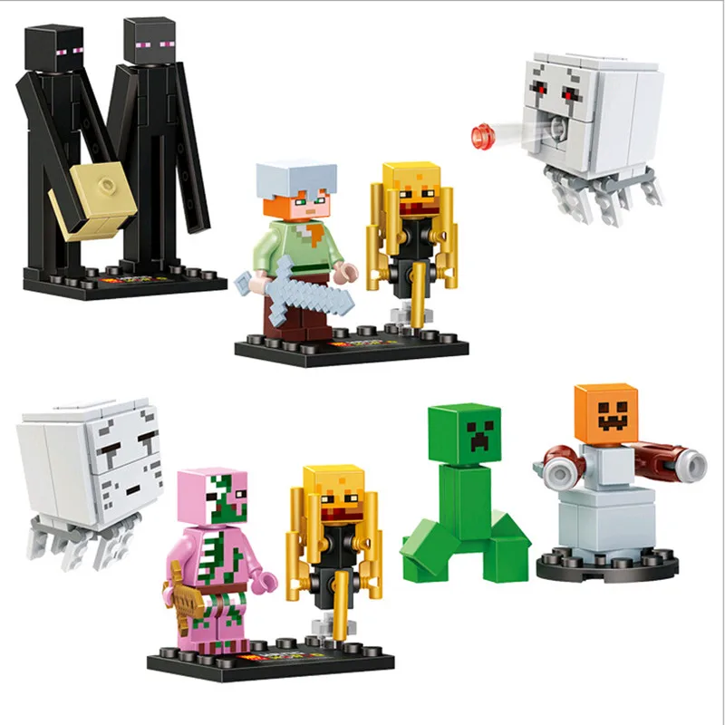 6 шт./партия Меч зомби Стива Скелет Legoings Строительные блоки Набор игрушек DIY