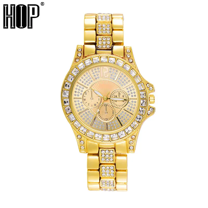 Хип-хоп Iced Out шикарные кварцевые часы Лакшери наручные часы мужские s дата с Micropave CZ сплав часы для женщин мужчин ювелирные изделия