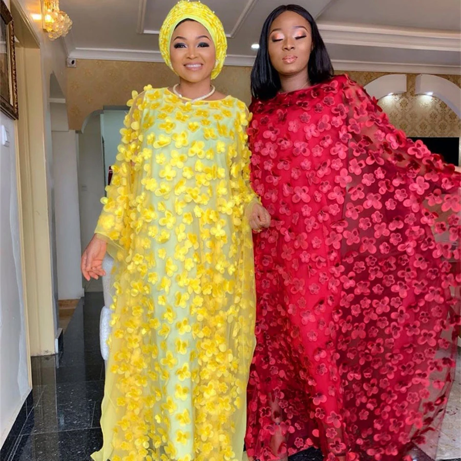GuyuEra африканская женская одежда трехмерная одежда сетчатая с вышивкой цветы круглый вырез рукав летучая мышь свободные халаты+ жилет
