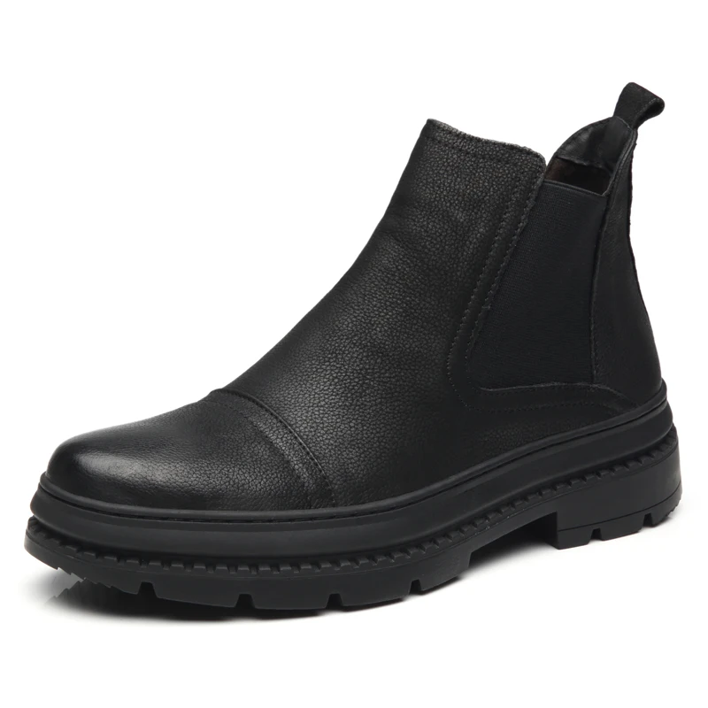 Size 47 Winter Shoes Men Warm Fur Snow Boots Chaussure Homme High-top Adult Safety Shoes Footwear Military Boots Men VII - Цвет: black no plush