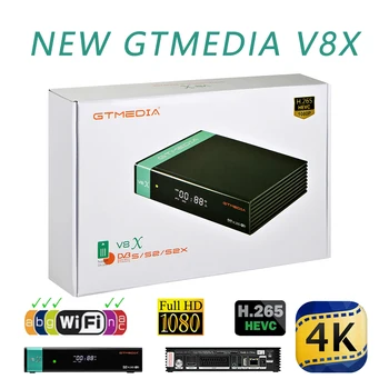 

GTMedia V8X Full HD 1080P DVB-S/S2/S2X Satellite tv Receiver Support PowerVu,Bisskey H.265 Built-in Wifi gtmedia V8Nova Upgrade