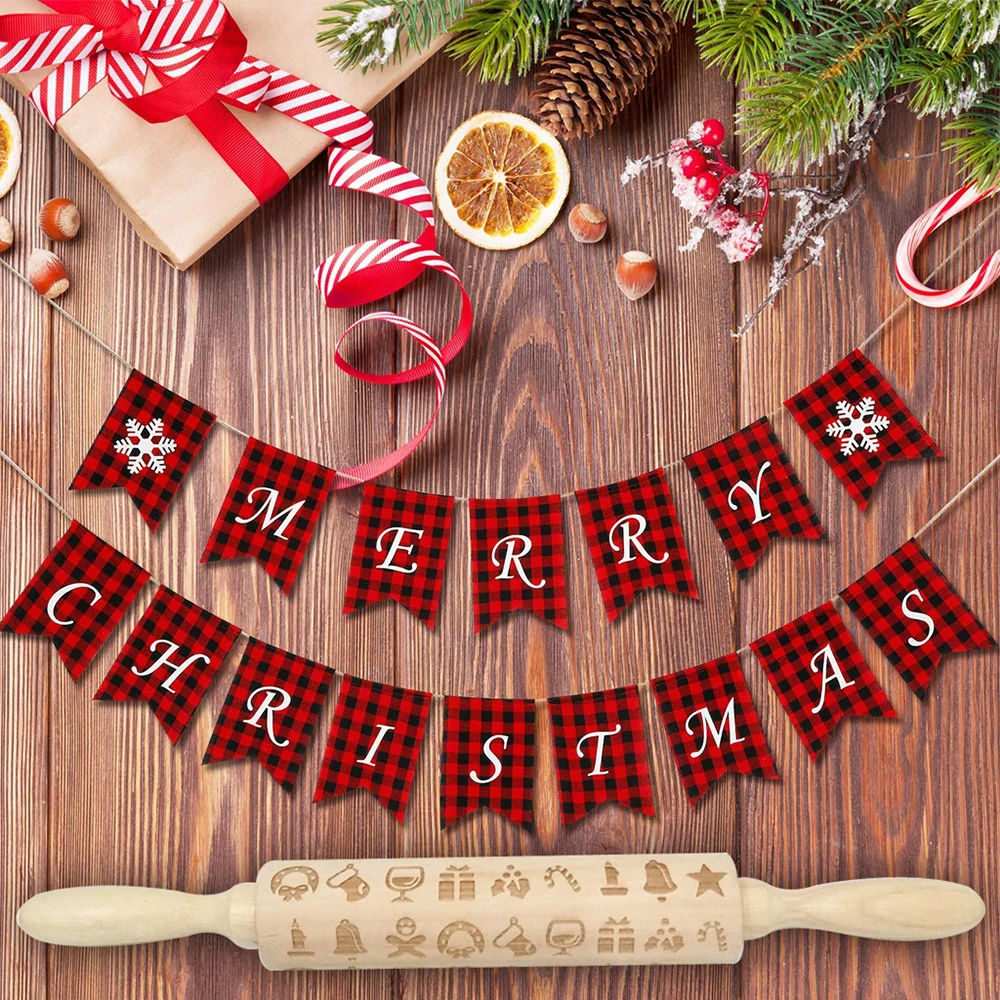 Popular Snowflake Laser Embossing Rolling Pin Printed Cookie Dough Stick Fondant Tool Baking Noodle Cake Dough Engraved Roller