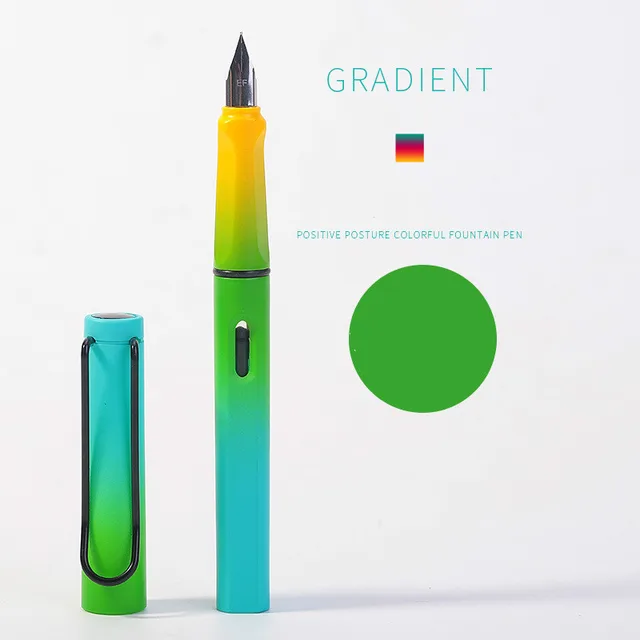 2021 New Fountain Pen Fashion Popular Plastic Colorful Classic Business Gift Ink Pens Nice Office Pen Gift Gradient Color 634