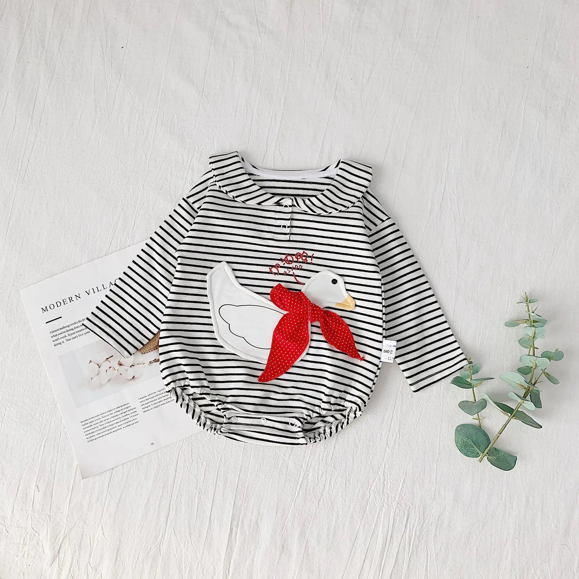 WLG осенние детские комбинезоны; для мальчиков; для девочек; полосатый повседневный комбинезон с героями мультфильмов; детская одежда - Цвет: white