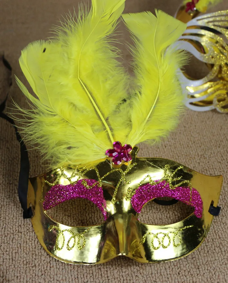 Halloween Mask Ball Party Lace Feather Eye Patch Men And Women-Adult CHILDREN'S Mask Multi-Color