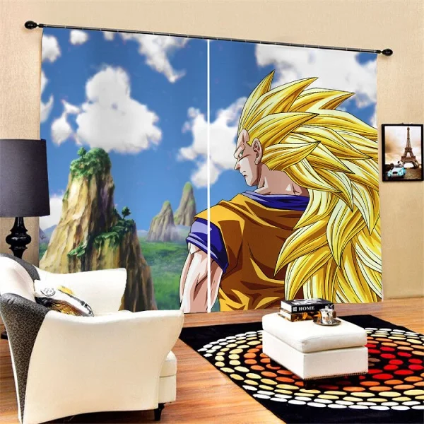 Custom Anime Dragon Ball Blackout Curtains Bedroom Livingroom Home Window Drapes 2 Panels for Kids Boys Home Decor Dropshipping - Цвет: Color-10