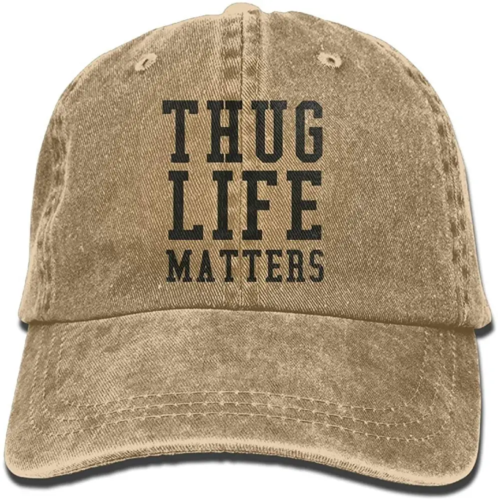 Thug Life Matters1 унисекс бейсболка хлопок деним Регулируемая шляпа от солнца для мужчин и женщин