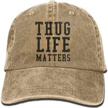 Thug Life Matters1 унисекс бейсболка хлопок деним Регулируемая шляпа от солнца для мужчин и женщин
