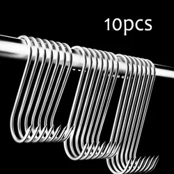 10pcs S-shaped Hook Multi-function Stainless Steel Kitchen Tool Meat Roast Duck Hanger Hanging Organizer