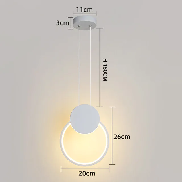 Современные светодиодные подвесные светильники для столовой, гостиной, бара, подвесной светильник suspendu, подвесной светильник для прикроватной кухни - Цвет корпуса: White round circle