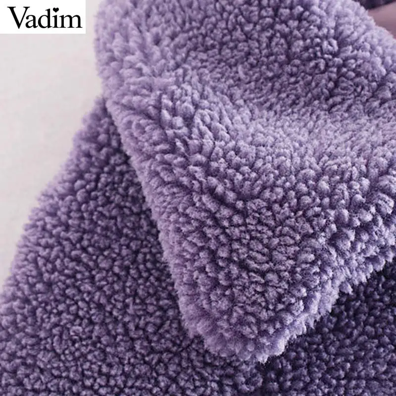 Женское элегантное платье vadim теплое пальто с искусственным мехом куртка на молнии с карманами и отложным воротником с длинными рукавами Женская Удобная Повседневная Верхняя одежда Топы CA530