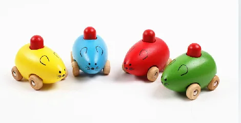 Маленькая мышка, детская машинка, детская деревянная игрушка для детей, игрушка для животных, обучающая игрушка, От 1 до 3 лет