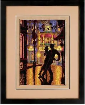 

11/14/16/18/22/25/28ct Beautiful Lovely Counted Cross Stitch Kit Midnight Dance Tango Lover Dancing Woman and Man dim 35248