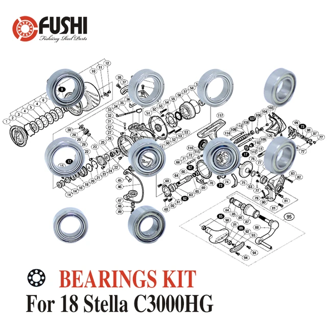 Fishing Reel Stainless Steel Ball Bearings Kit For Shimano 14 Stella  C3000HG / 03446 Spinning reels Bearing Kits - AliExpress