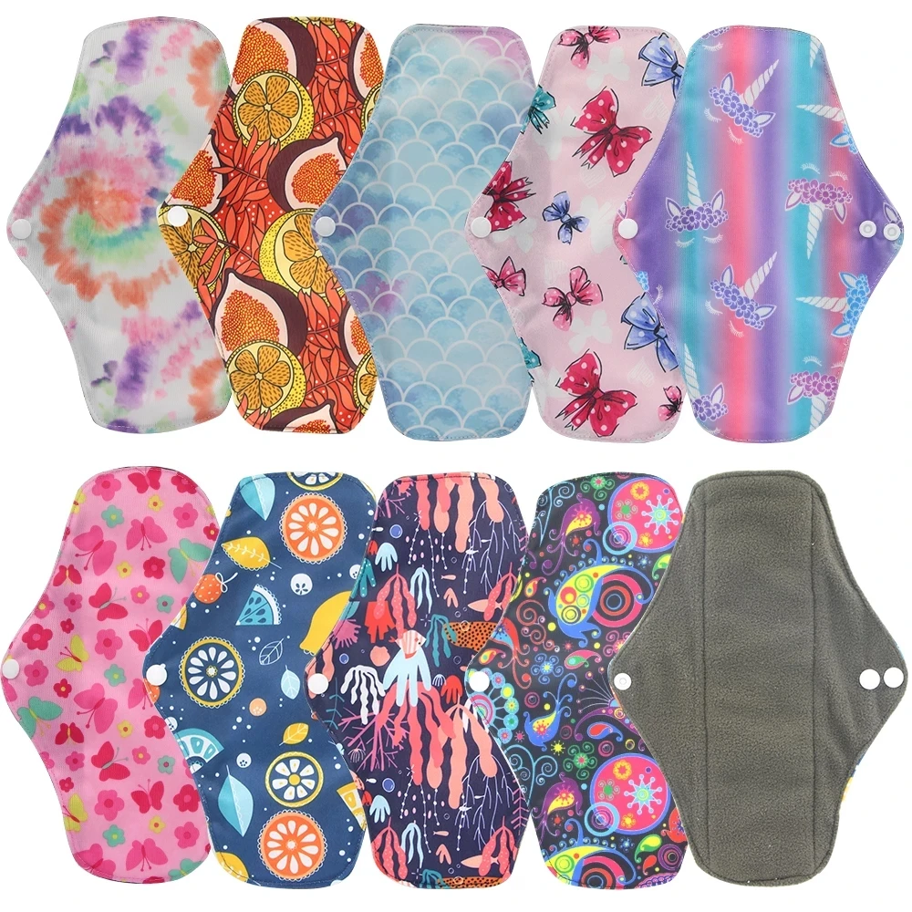 Sanitary pads Reusable Bamboo Charcoal Sanitary Napkins Regular Flow Pads Healthy Feminine Hygiene Feminine Menstrual Pads Combo Pack