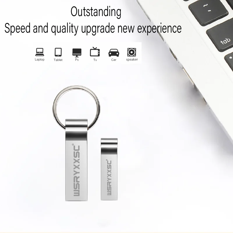 Брелок металлический usb 2,0 флеш-накопитель 32 Гб 64 Гб 128 ГБ высокоскоростной флеш-накопитель 4 ГБ 8 ГБ 16 ГБ реальная емкость Водонепроницаемая портативная usb-флешка