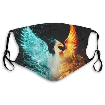 

Fire Ice Phoenix Washable Reusable Mask, Anti Dust Half Face Mouth Mask For Kids Teens Men Women With Adjustable Ear Loops