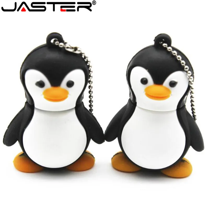 JASTER Äkta tecknad pingvin Flash Drive U Disk USB Creativo Pendrive 4gb 8gb 16gb 32gb 64gb Memory Stick Real_voghion.com