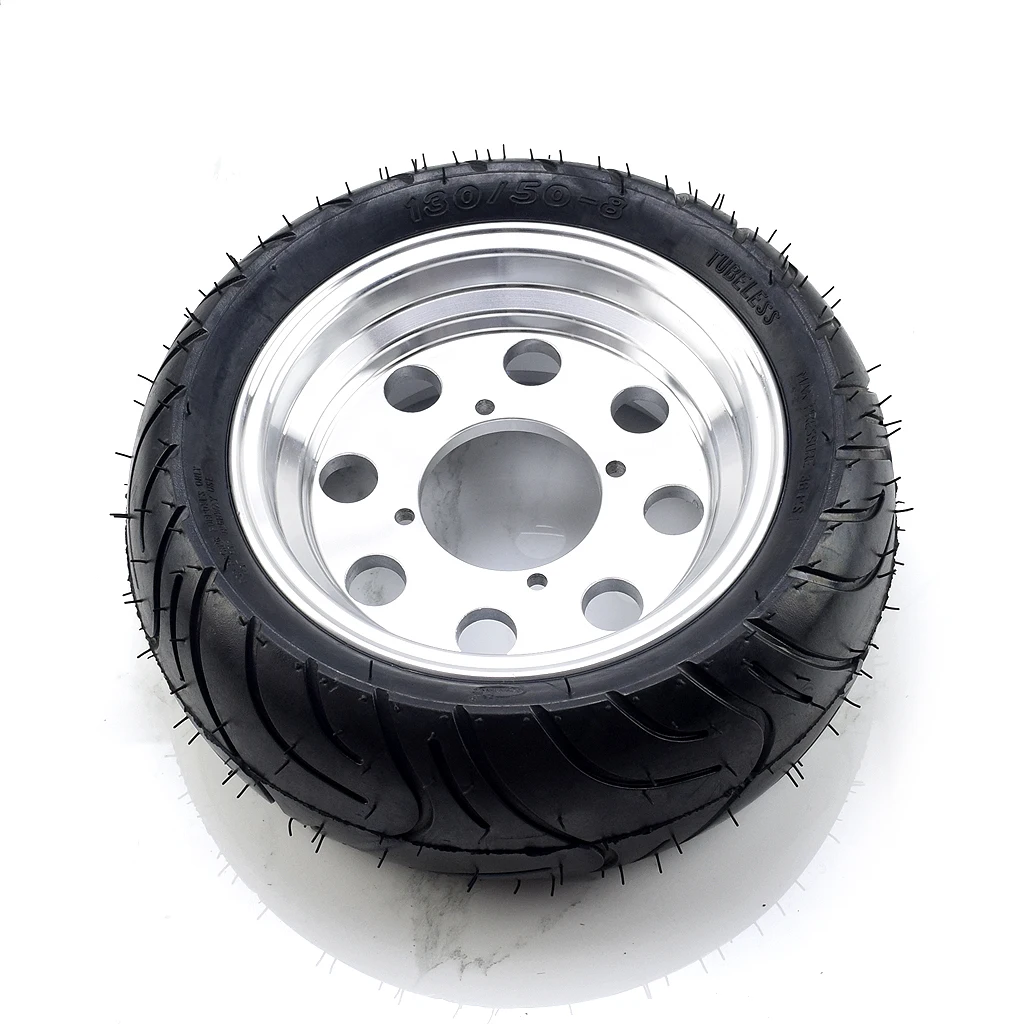 8インチチューブレスタイヤ真空 & リムホイール90/65-8フロントタイヤ