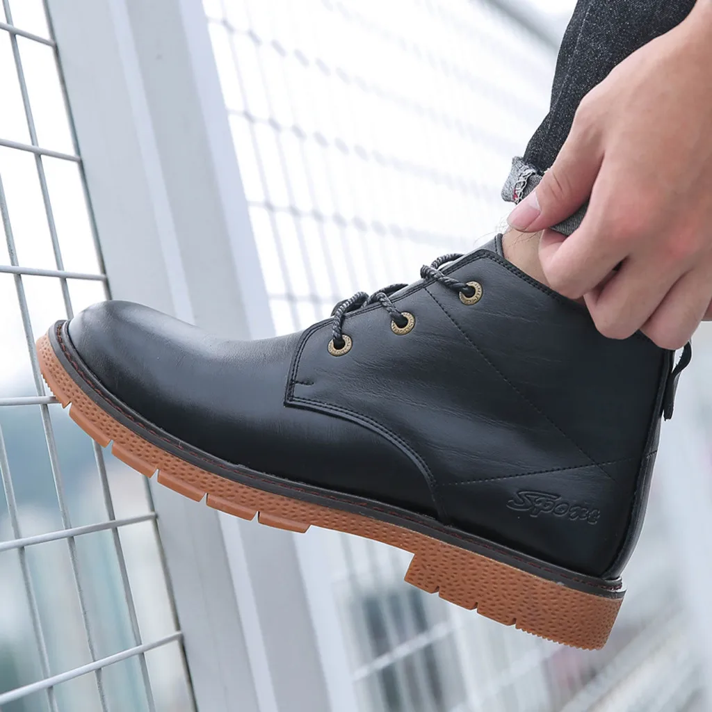 new men's Latin dance shoes modern dance hall tango shoes Round Toe Lace-Up Boots Business Shoes Flat Tango Shoes#g3