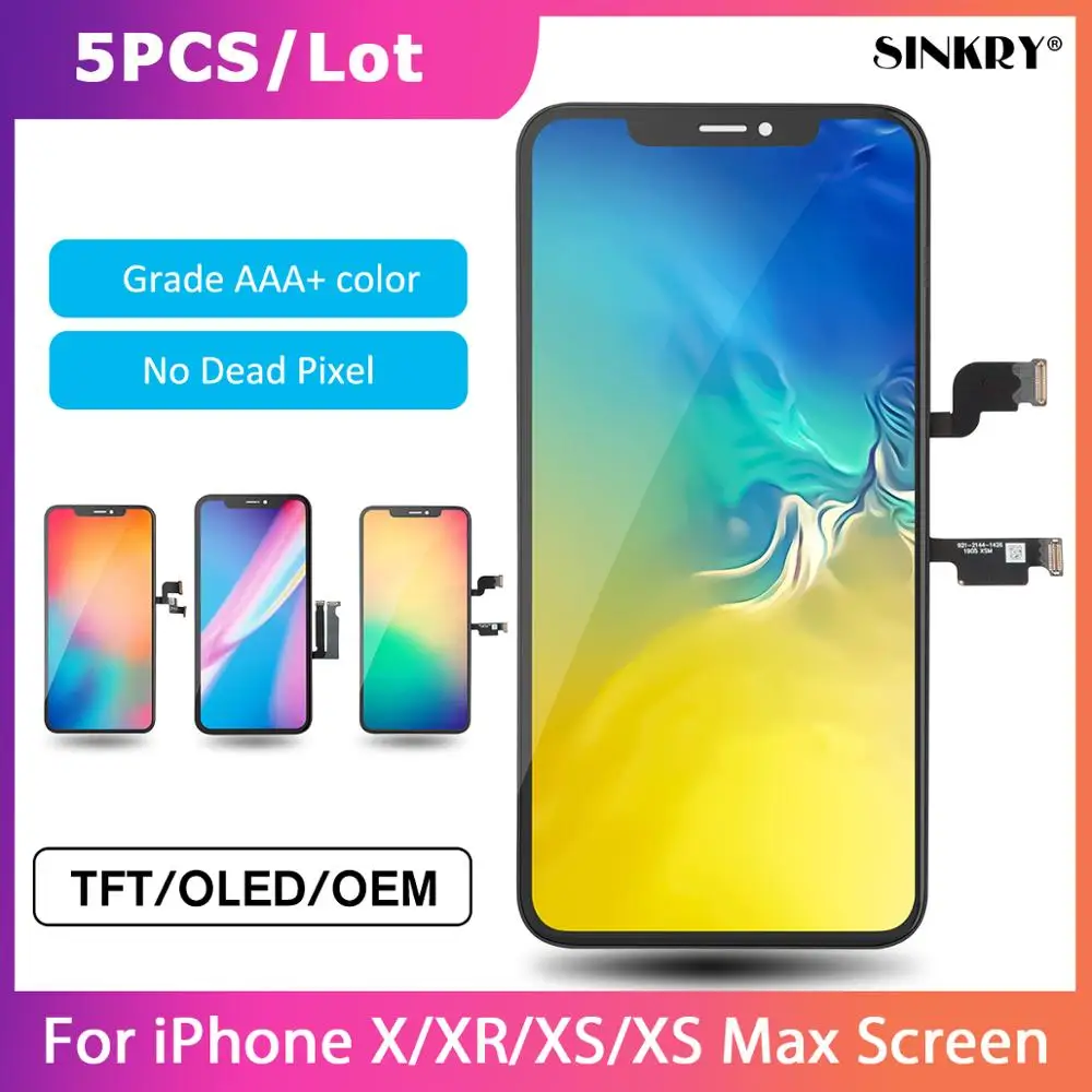 Без битых пикселей класс AAA Замена сенсорный дигитайзер сборка ЖК-дисплей для iPhone X XR XS Max OLED экран